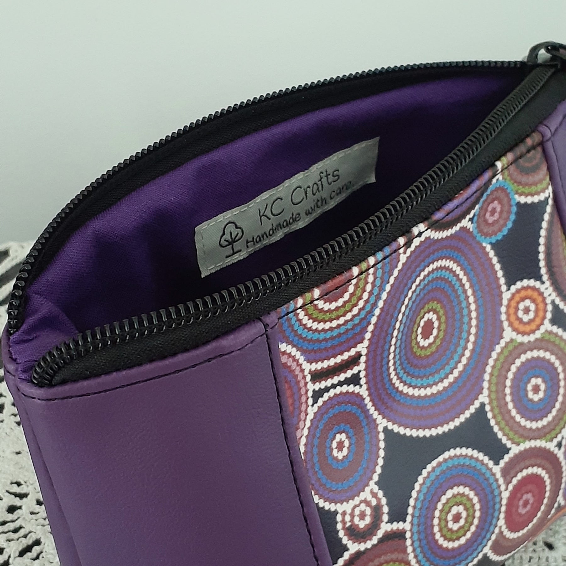 Rings of Circles - Wedge Shaped Zippered Pouch