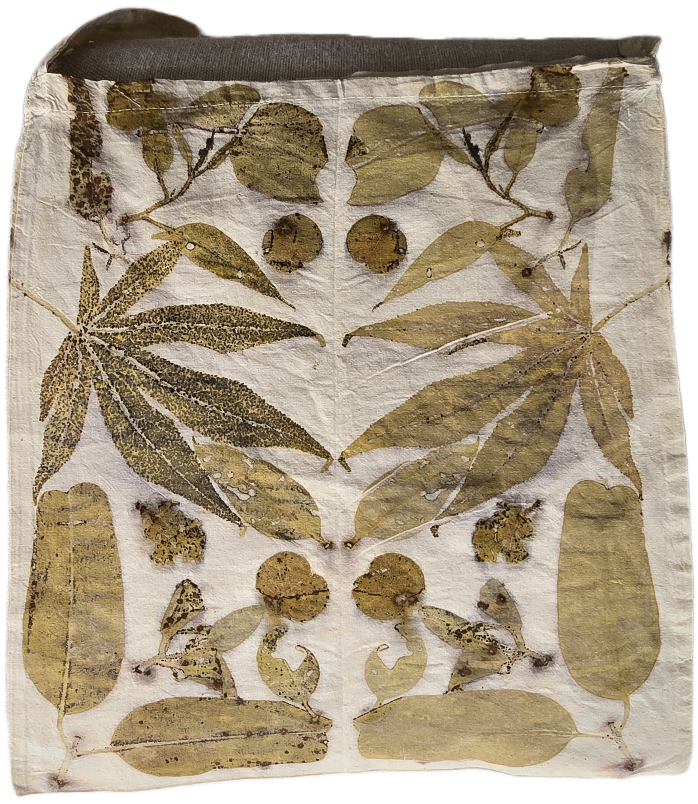 Eco Printed Calico Tote Bag