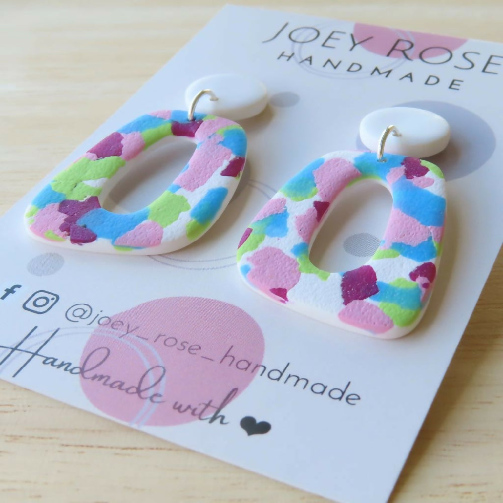 JULIET ~ Confetti Print ~ Polymer Clay Earrings