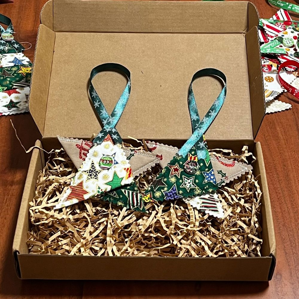 Handmade | Fabric Christmas Decorations | pack of 5 | Stars