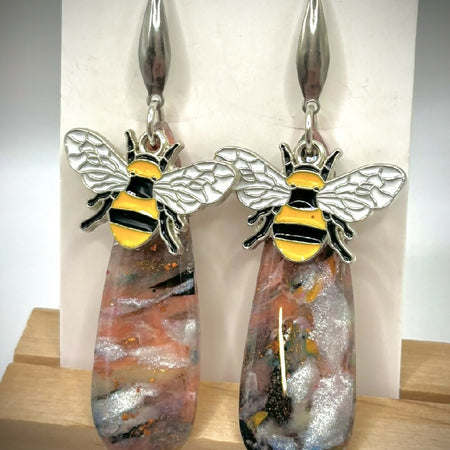 Romantic Marbled Bee Earrings