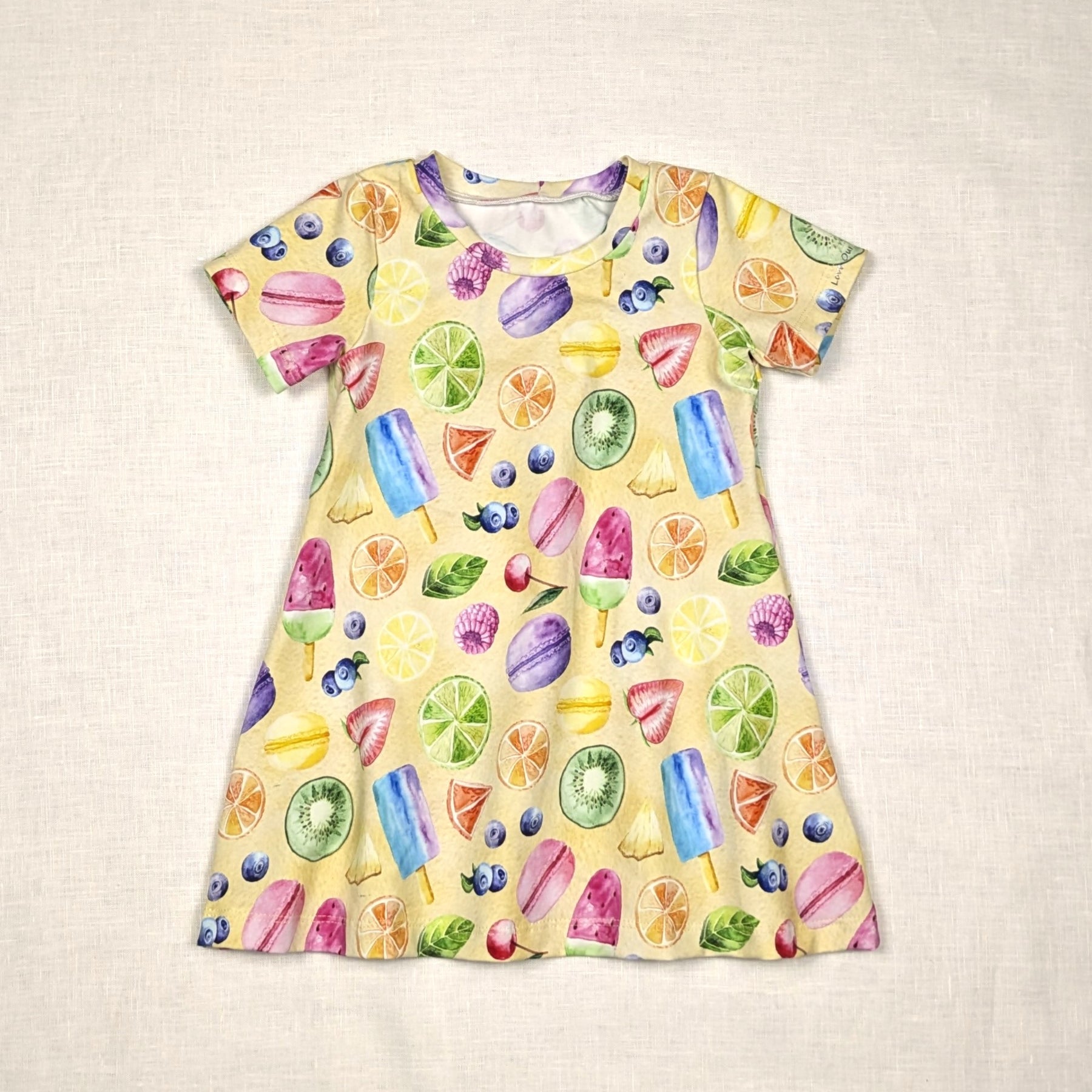 Handmade Twirly Dress for active kids | Summer Fruits Collection | sizes 2-5