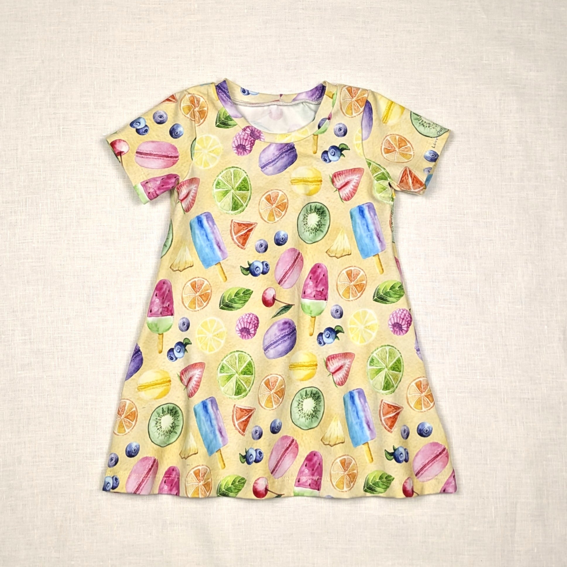 Handmade Twirly Dress for active kids | Summer Fruits Collection | sizes 2-5