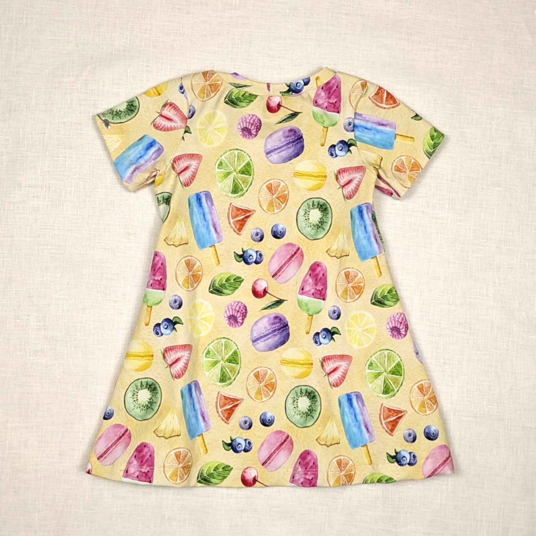 Handmade Twirly Dress for active kids | Summer Fruits Collection | sizes 2-5