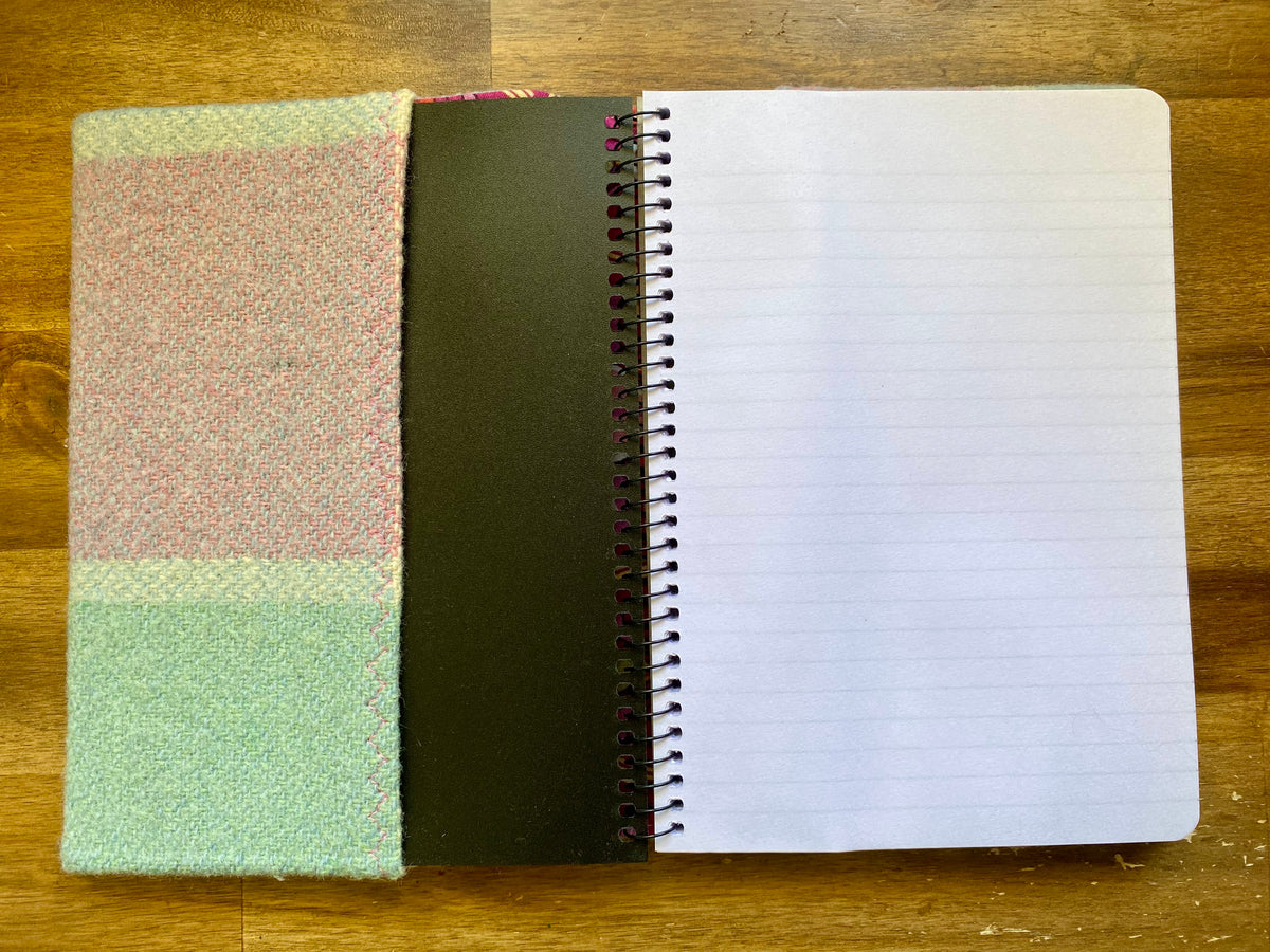 A5 Upcycled Notebook Caravan - Pink/green