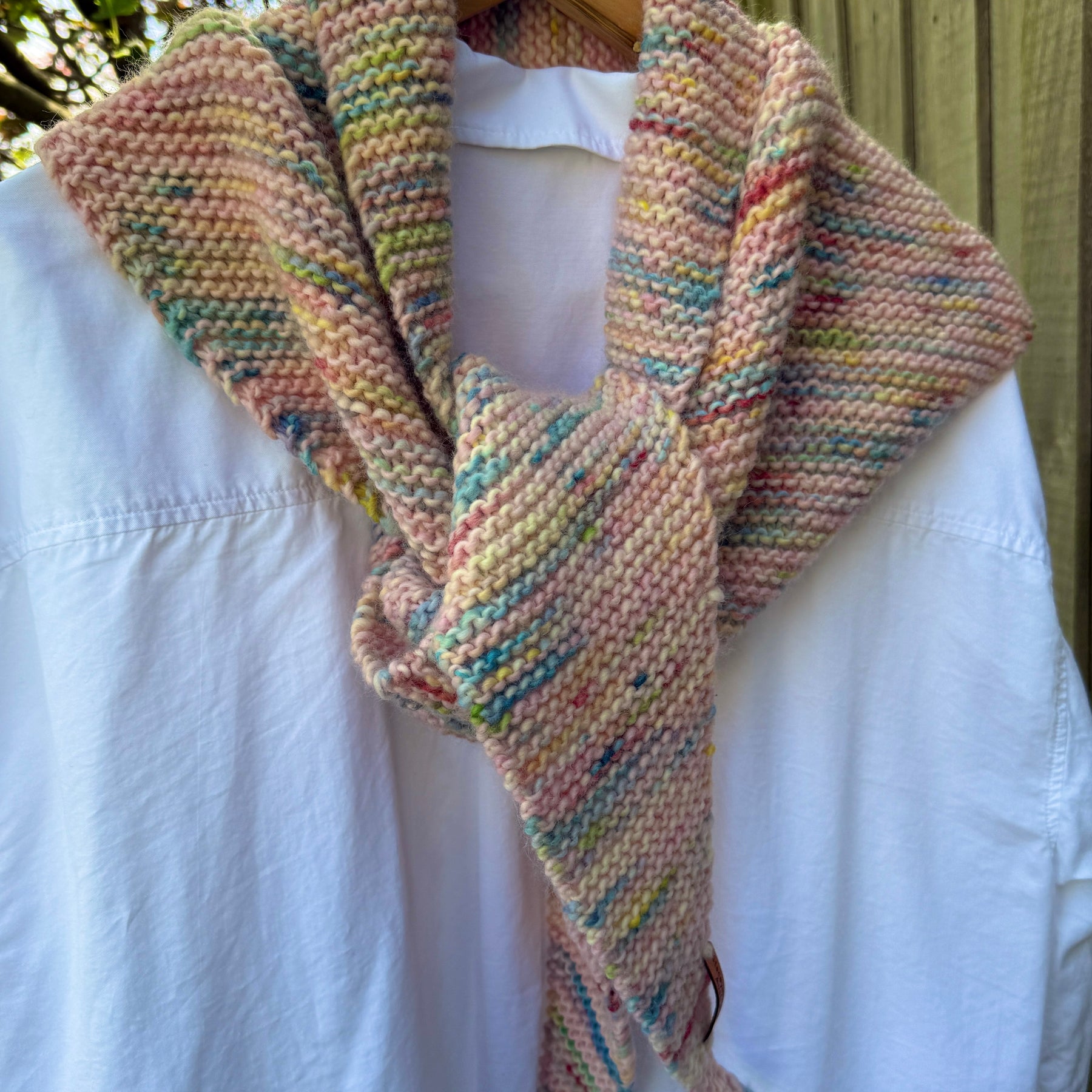 Merino Rainbow Scarf, Peruvian Wool Scarf