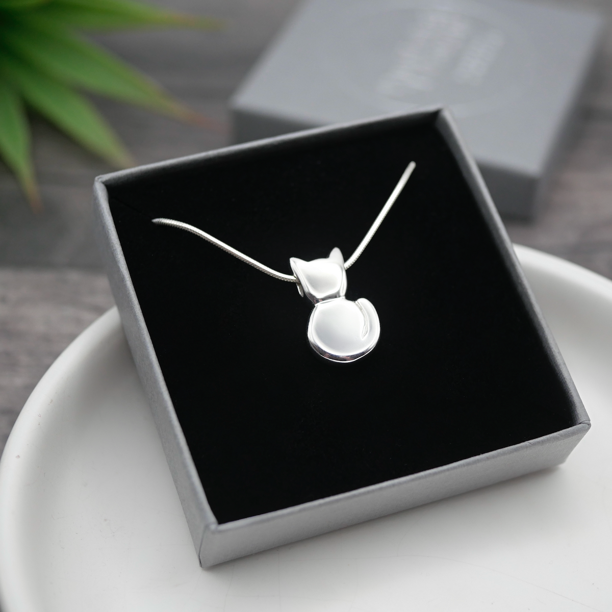 Kitty - Handmade Sterling Silver Cat Pendant with Snake Chain