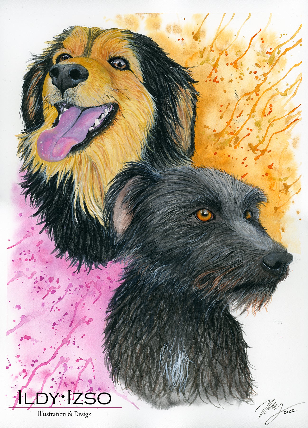 Custom Watercolour Pet Portrait – Hand-Painted with Love