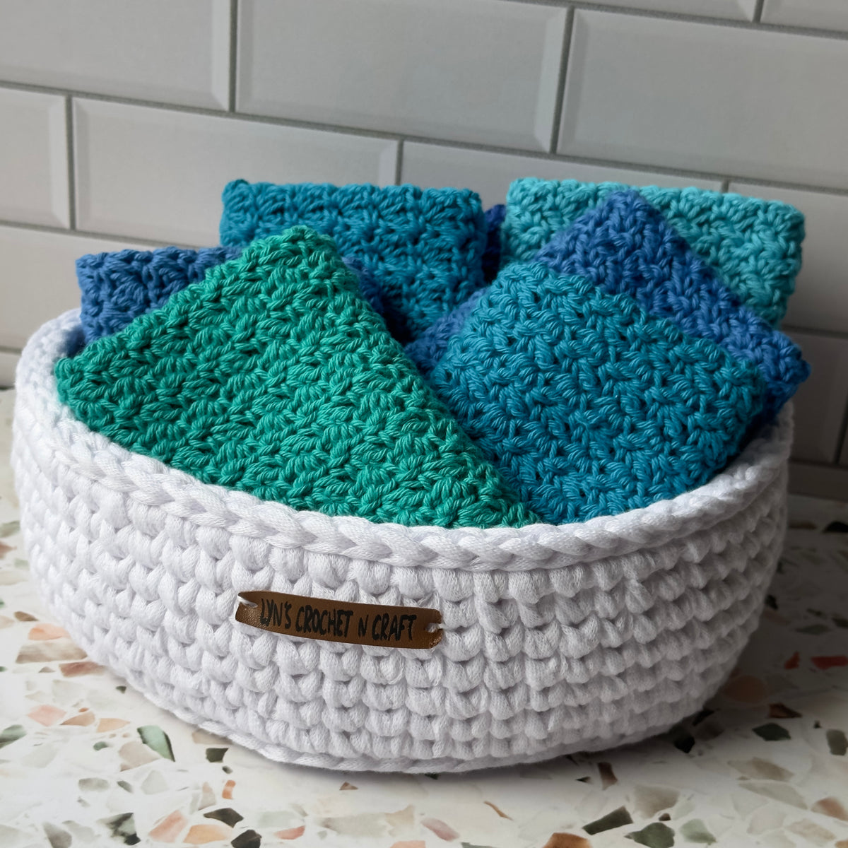 Elegant Handmade White Crochet Storage Basket