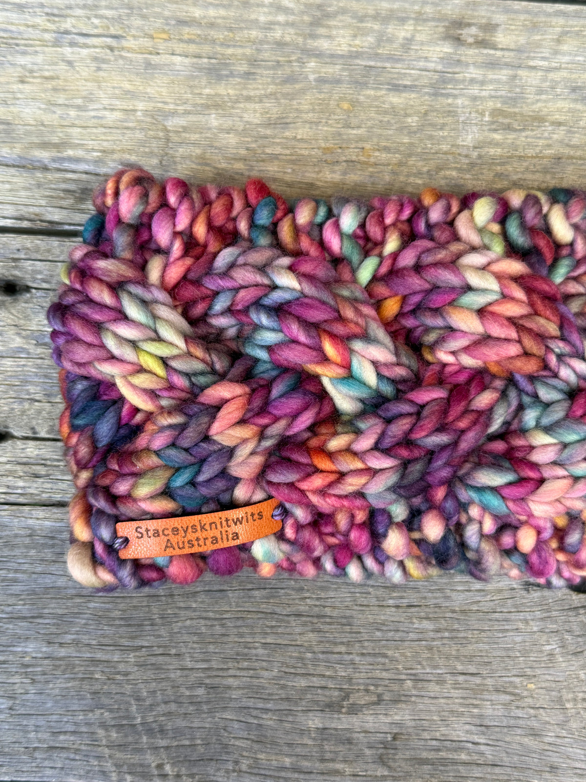 Hand Knitted Headband, Merino Soft Rainbow Headband