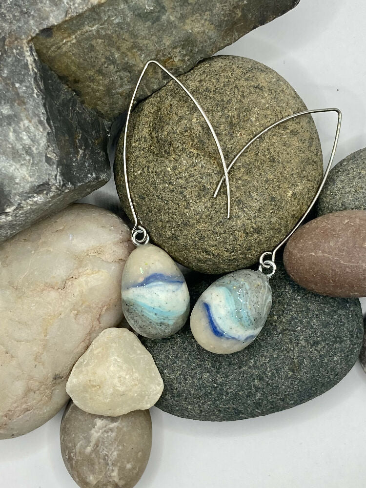 River Rocks blue drop dangle earrings