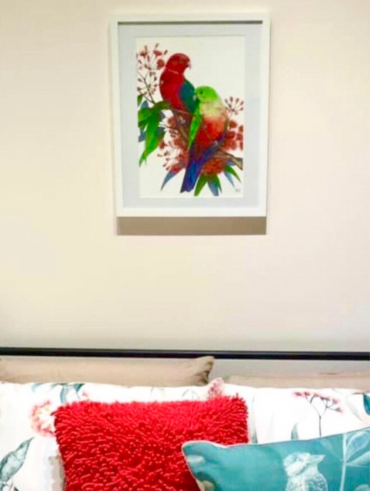 King Parrot pair art print by Debra Meier Art.