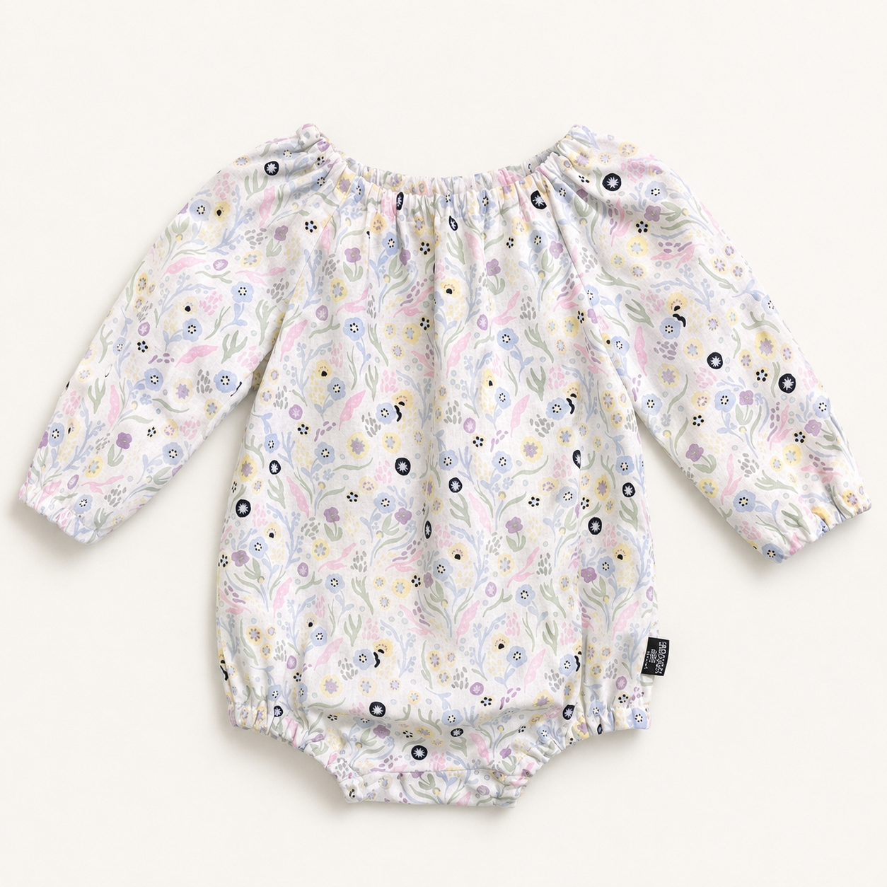 White Flowers Long Sleeve Baby Seaside Rompers - (SIZES 000-0)