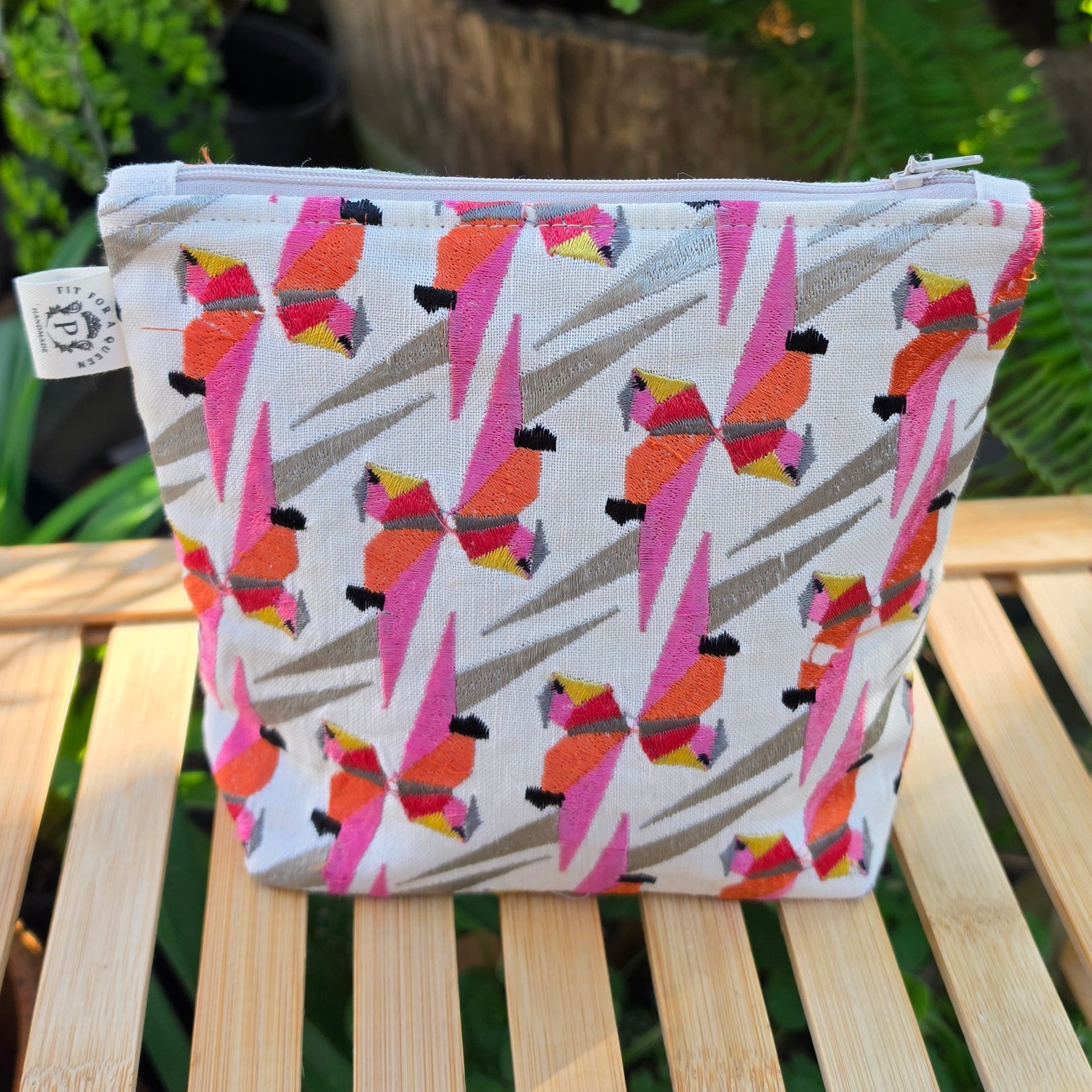 Upcycled Parrot Pouch | Handcrafted from Thrifted Cushion