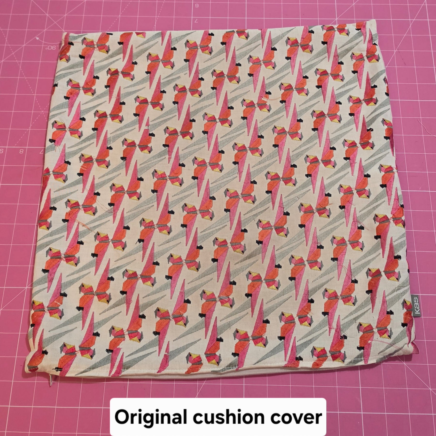 Upcycled Parrot Pouch | Handcrafted from Thrifted Cushion