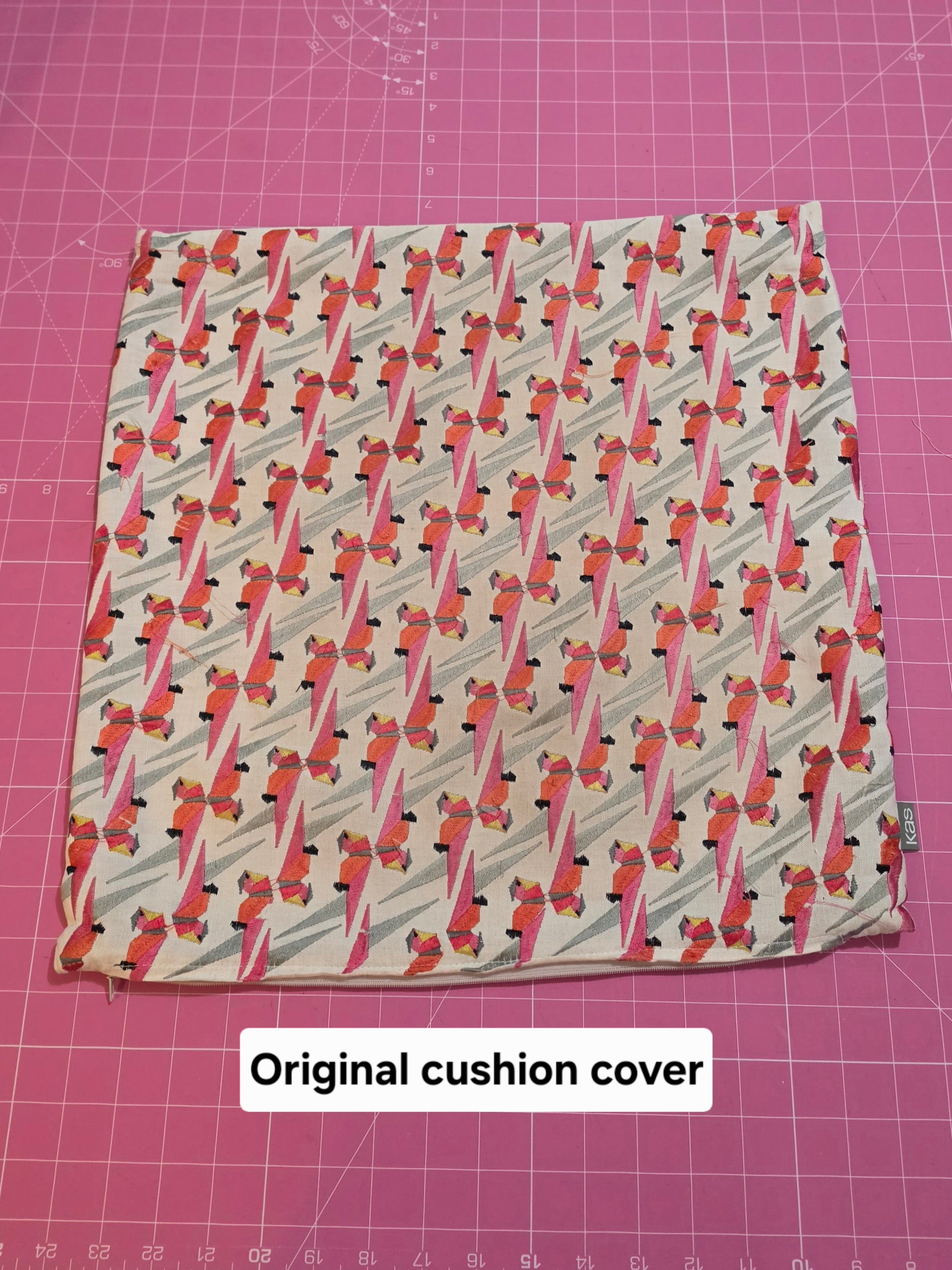 Upcycled Parrot Pouch | Handcrafted from Thrifted Cushion
