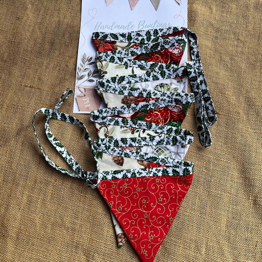 Christmas Bunting – 3m | Double-Sided | traditional colours