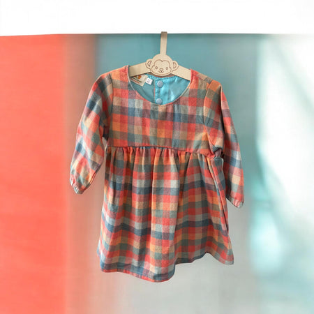 FLANNELETTE CHECK LONG SLEEVE DRESS