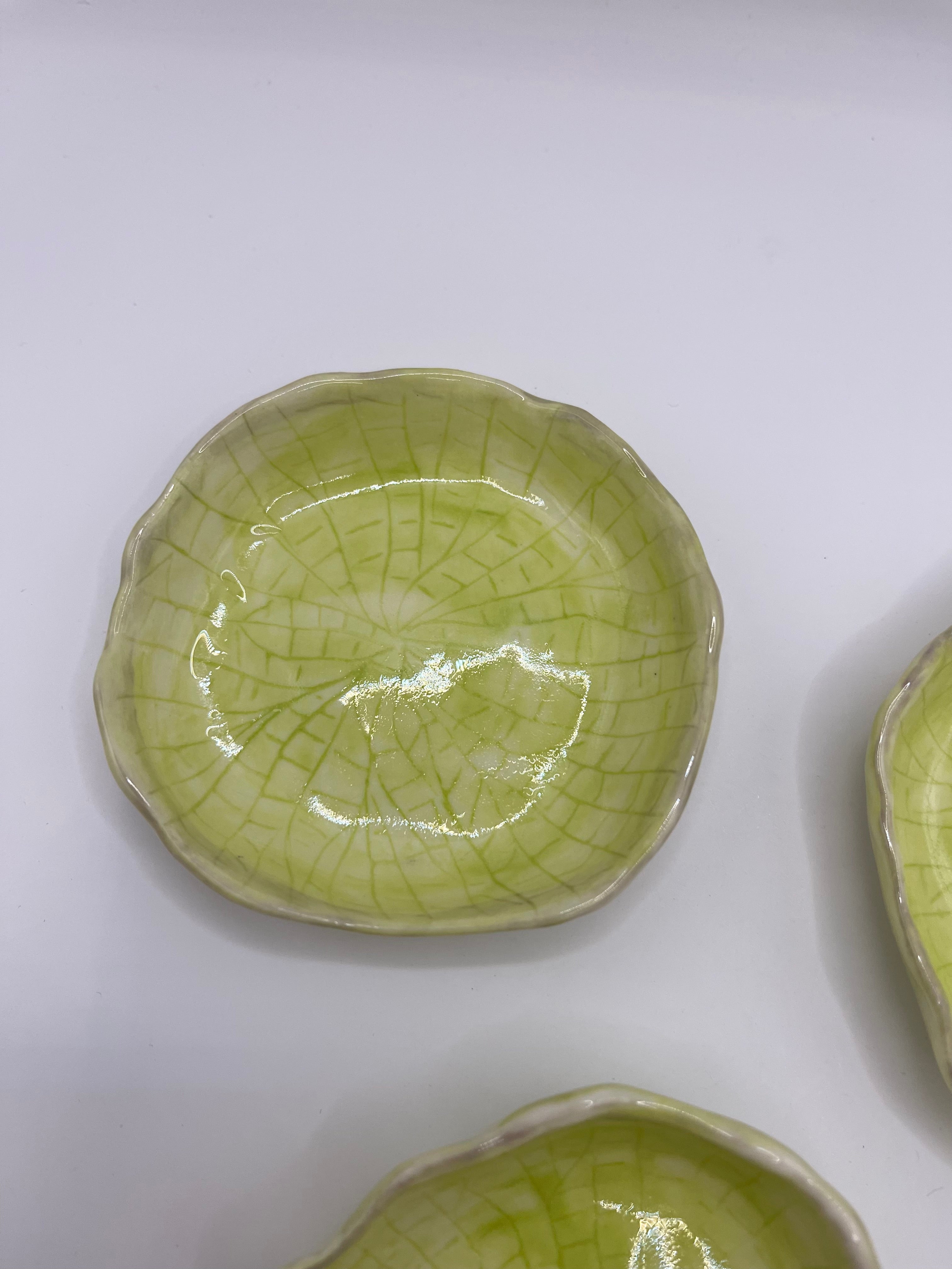 Handmade Porcelain Lilly Pad Condiment Dishes – Set of 3