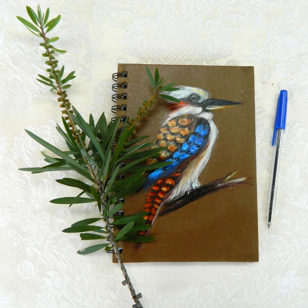 Kookaburra handpainted Notebook Size A5 Lined