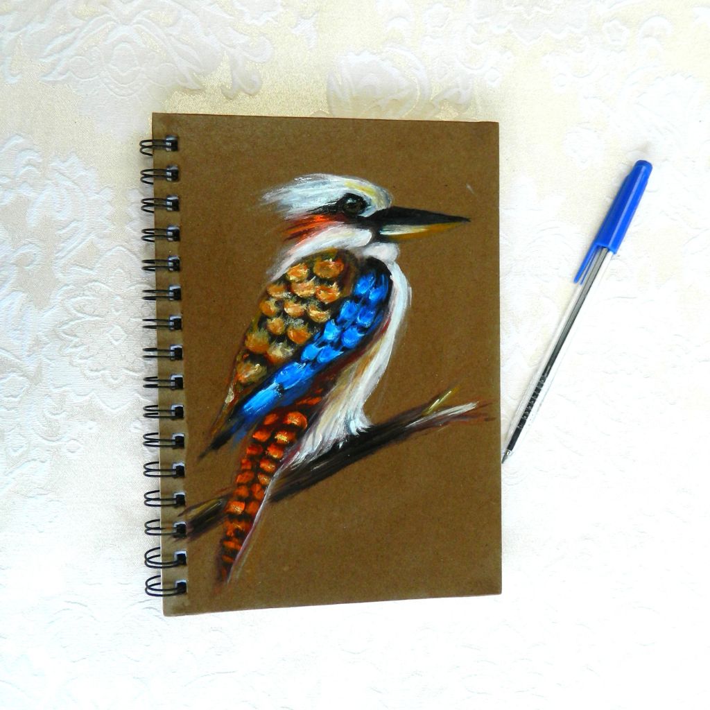 Kookaburra handpainted Notebook Size A5 Lined