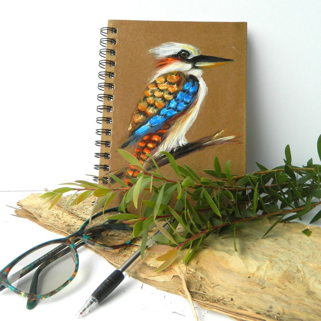 Kookaburra handpainted Notebook Size A5 Lined