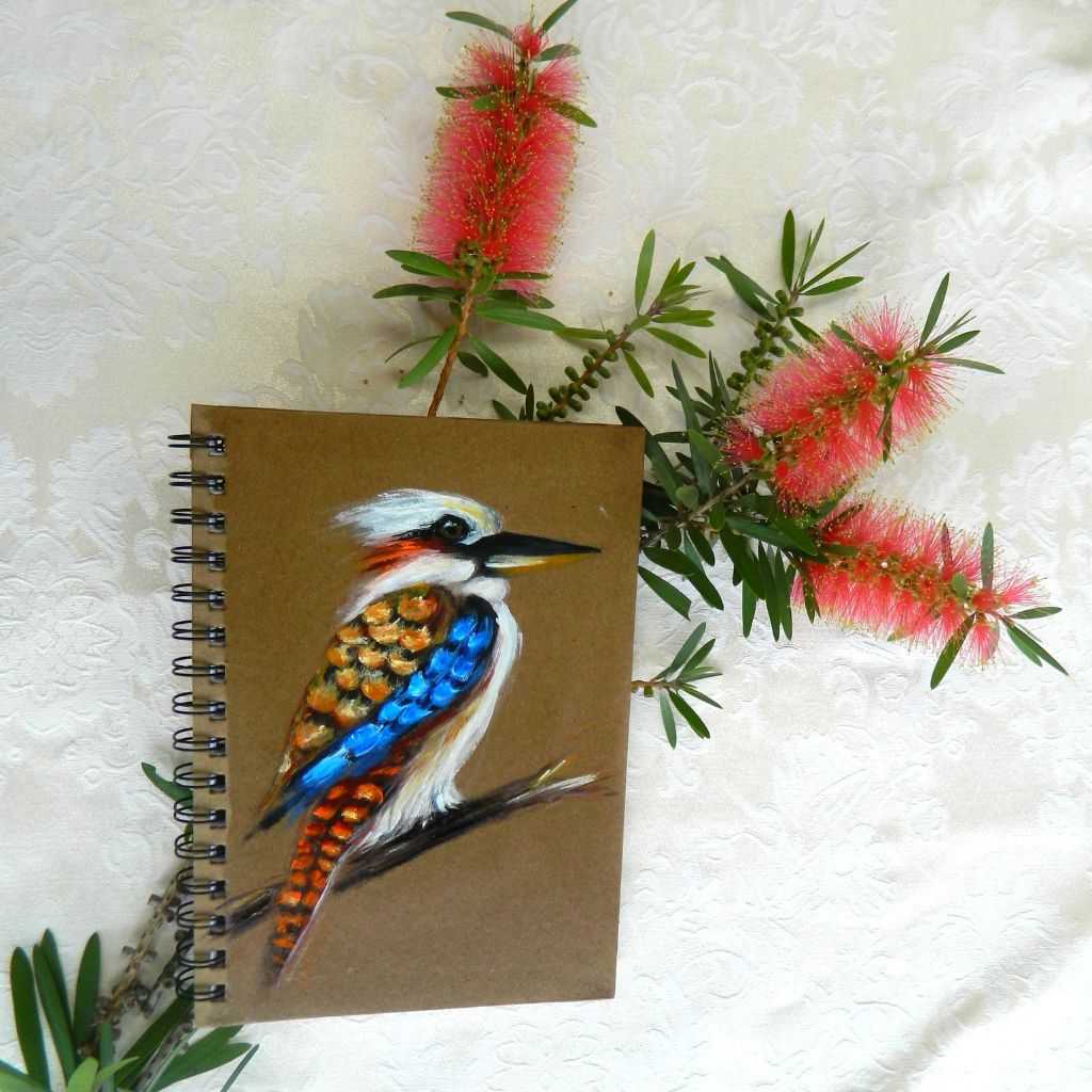 Kookaburra handpainted Notebook Size A5 Lined