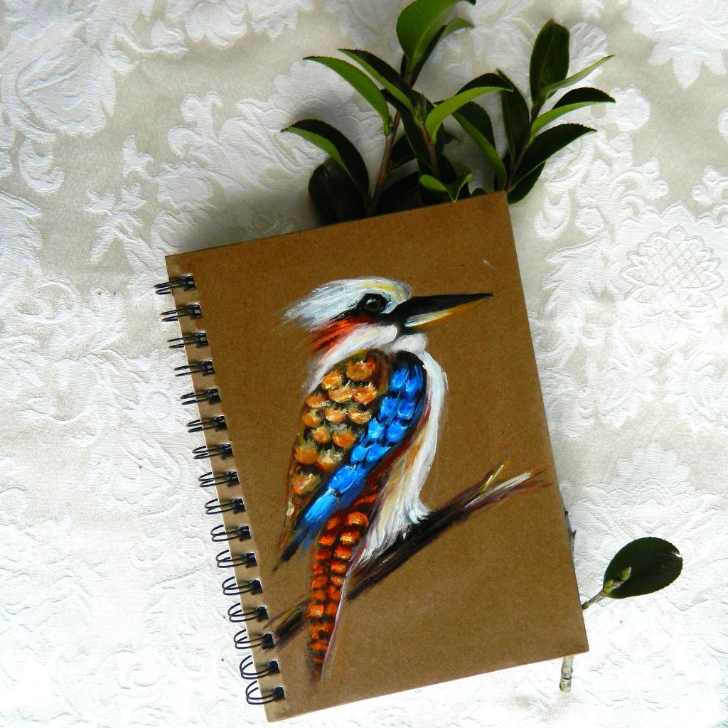 Kookaburra handpainted Notebook Size A5 Lined