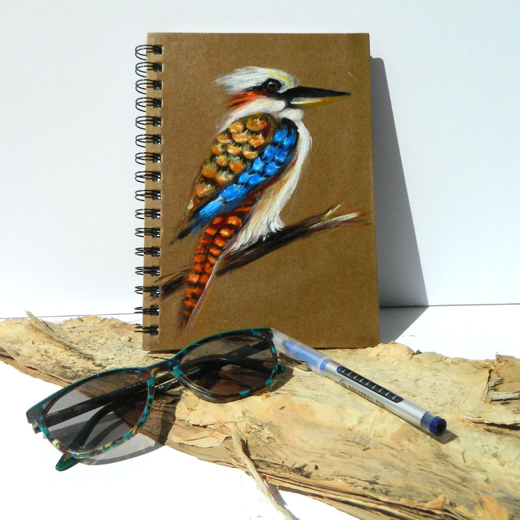 Kookaburra handpainted Notebook Size A5 Lined