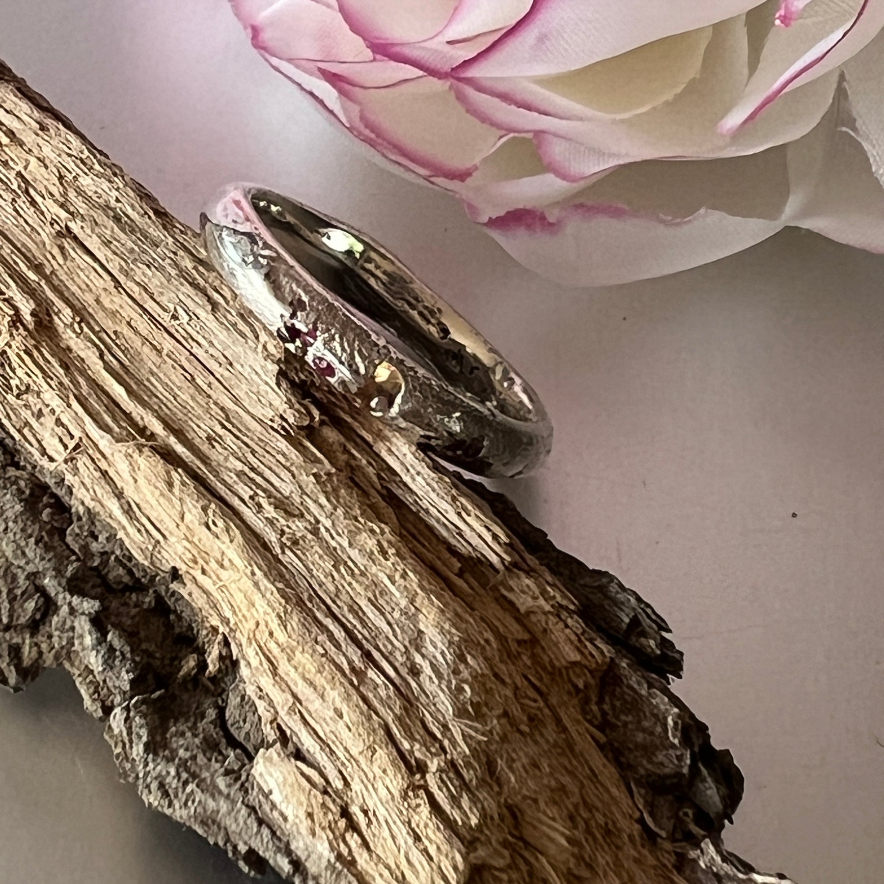 “Outback Sunsets” Sterling Silver Yellow/Pink Sapphires-Ring size “T”