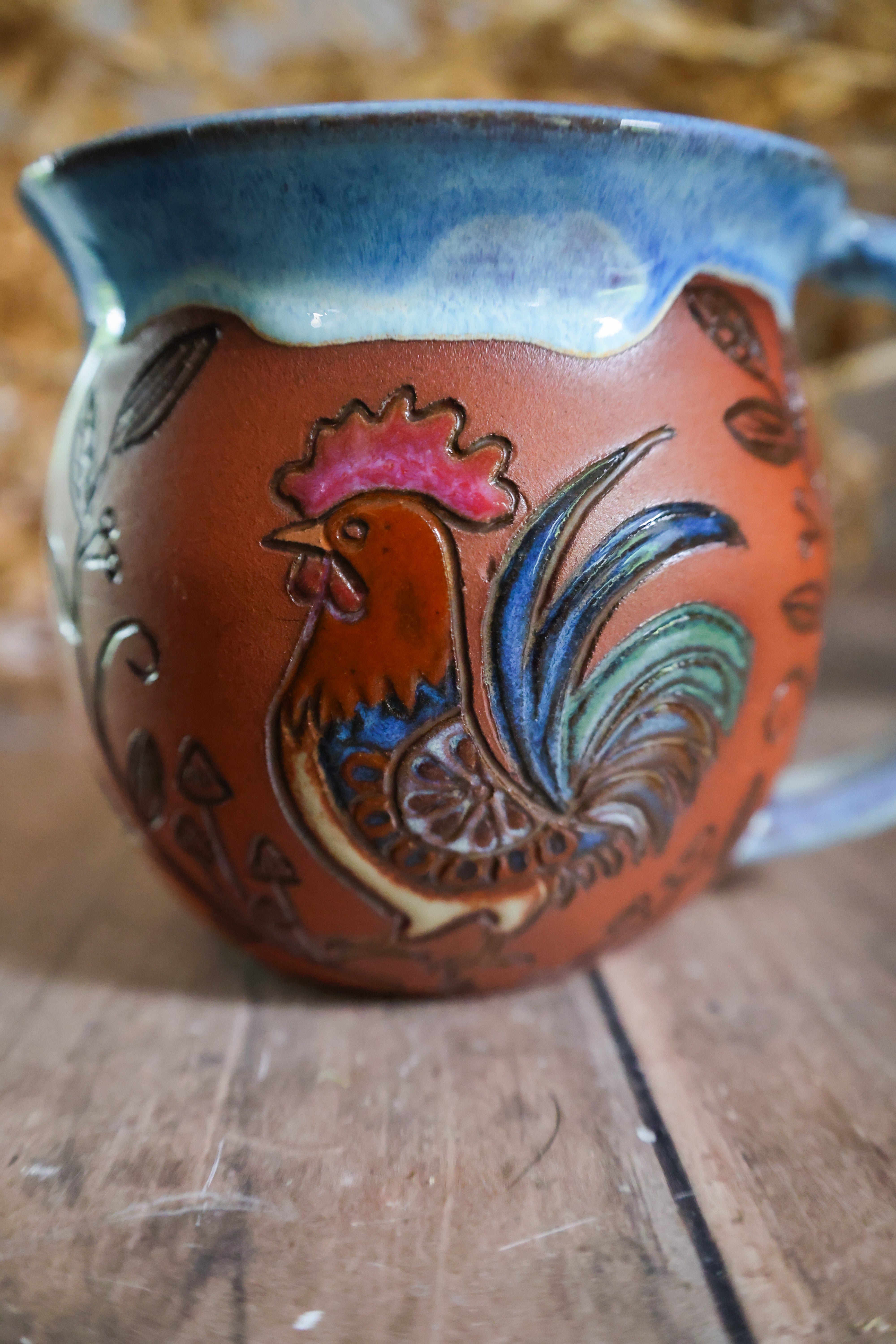 Hand Painted Ceramic Chicken Mug