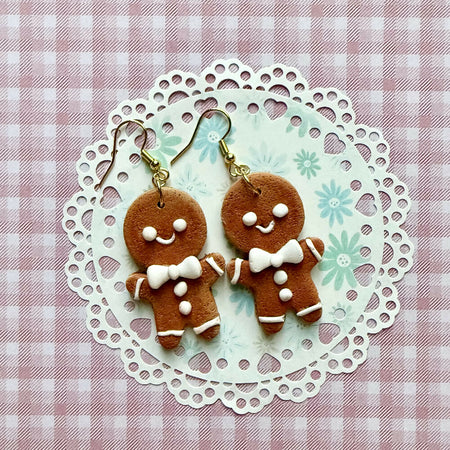 Christmas gingerbread man dangles (stainless steel hooks)