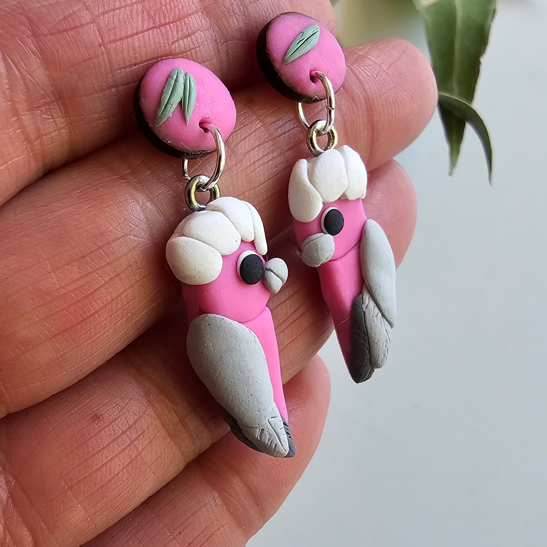 Pink Galah Hand Made Dangle Earrings .