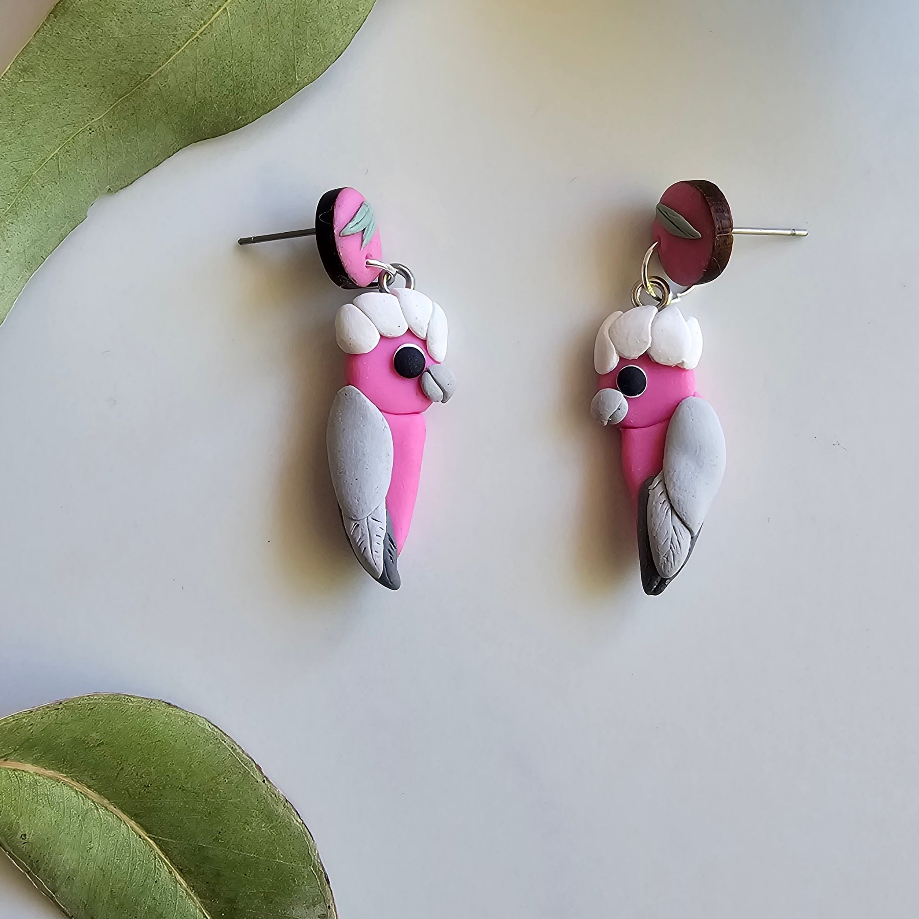 Pink Galah Hand Made Dangle Earrings .