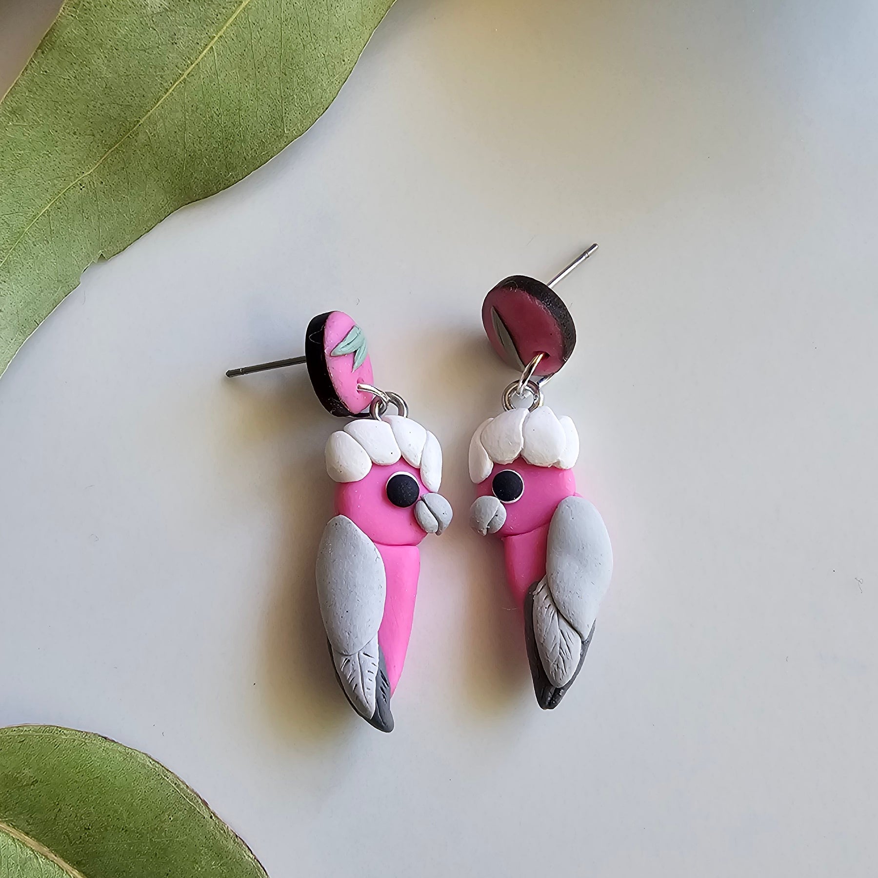 Pink Galah Hand Made Dangle Earrings .