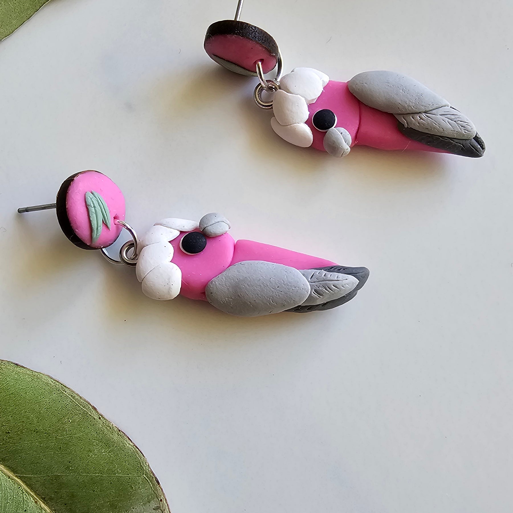 Pink Galah Hand Made Dangle Earrings .