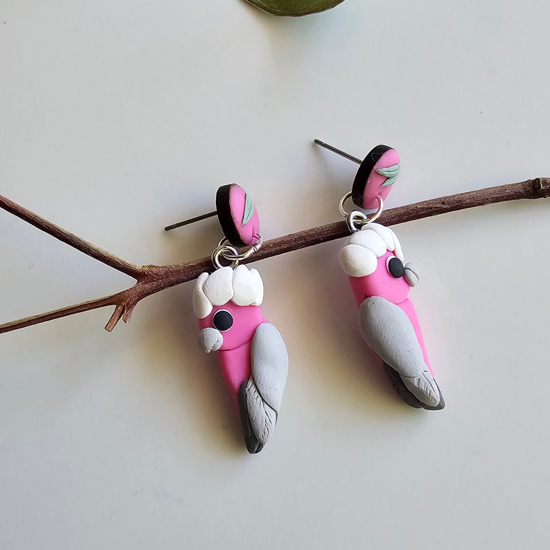 Pink Galah Hand Made Dangle Earrings .