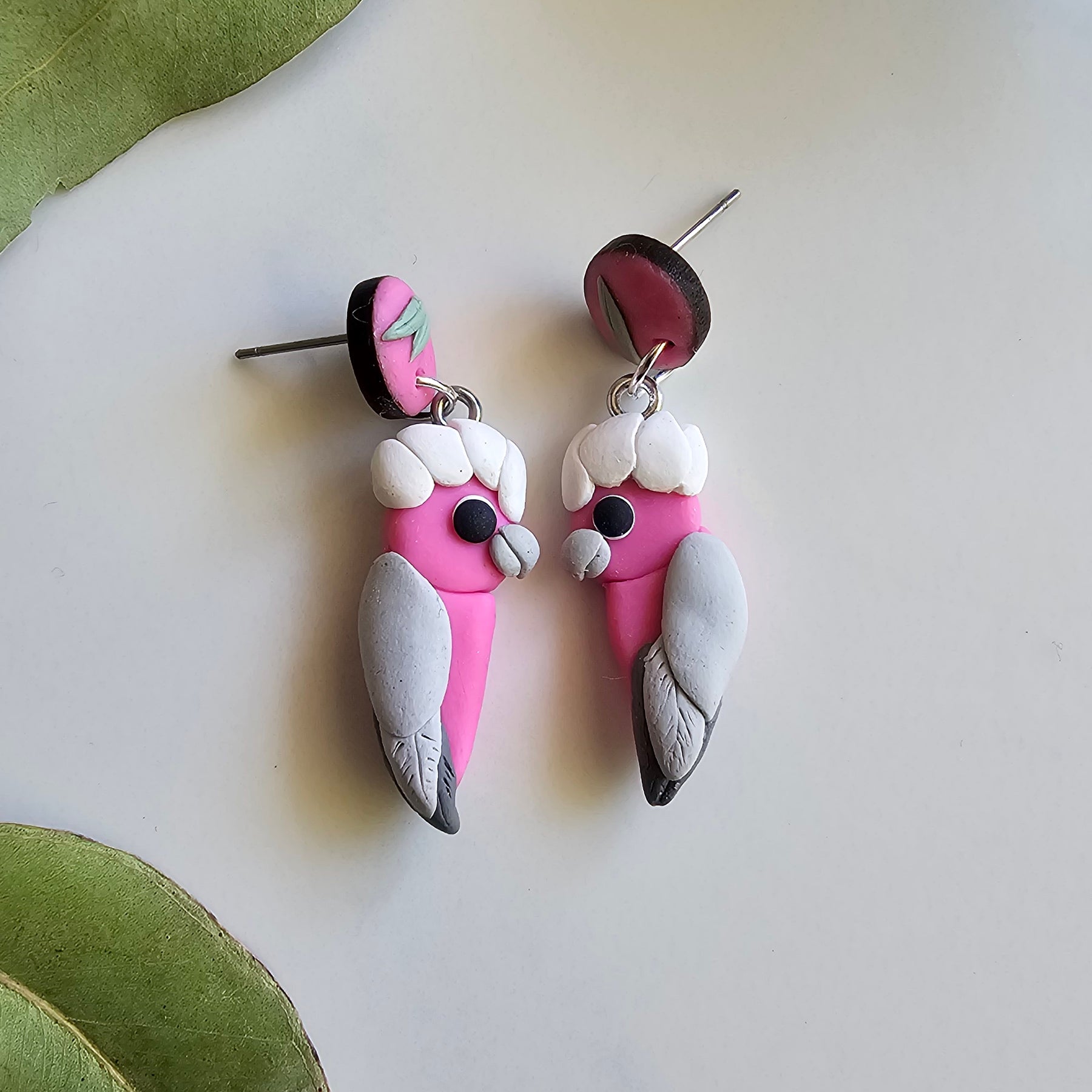 Pink Galah Hand Made Dangle Earrings .