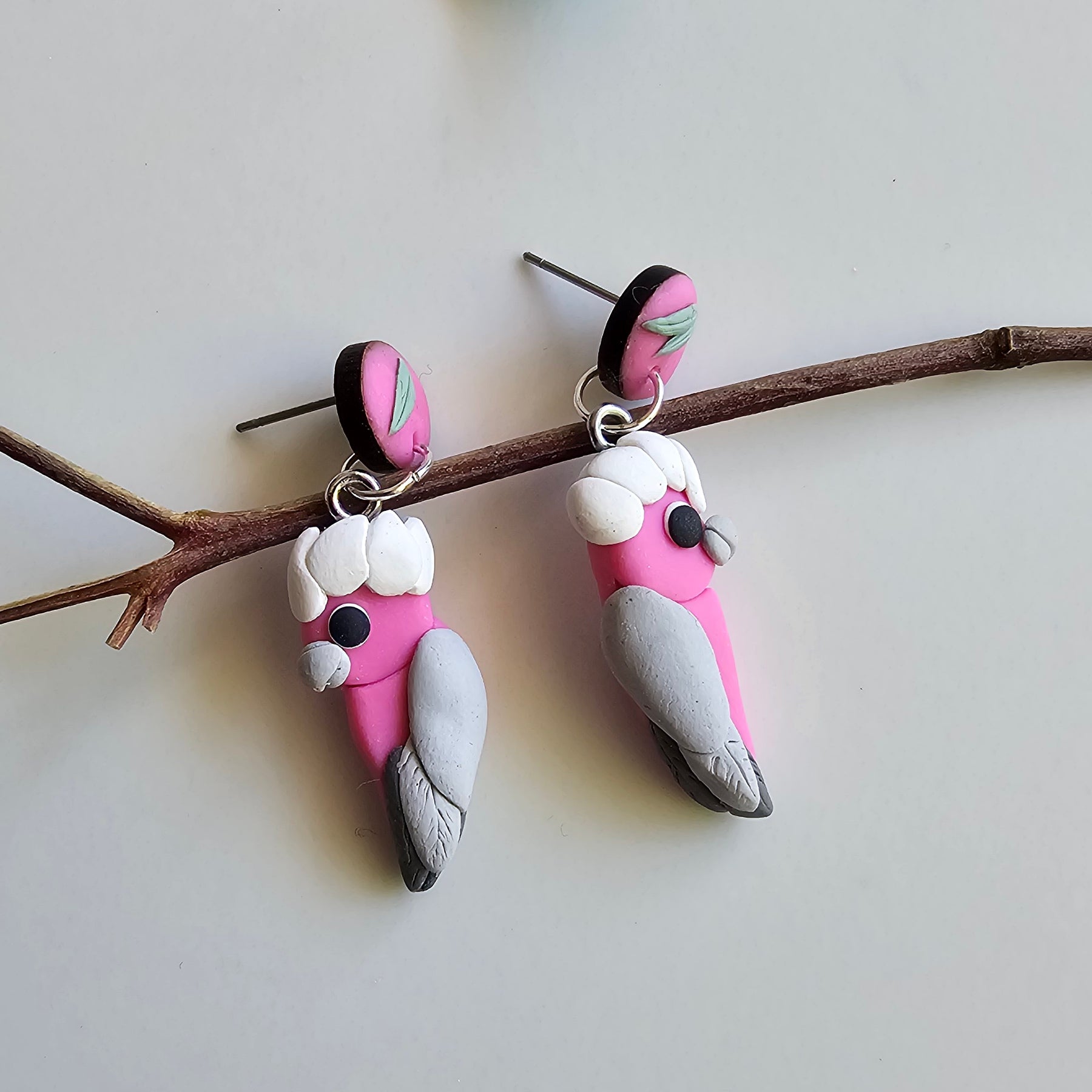 Pink Galah Hand Made Dangle Earrings .
