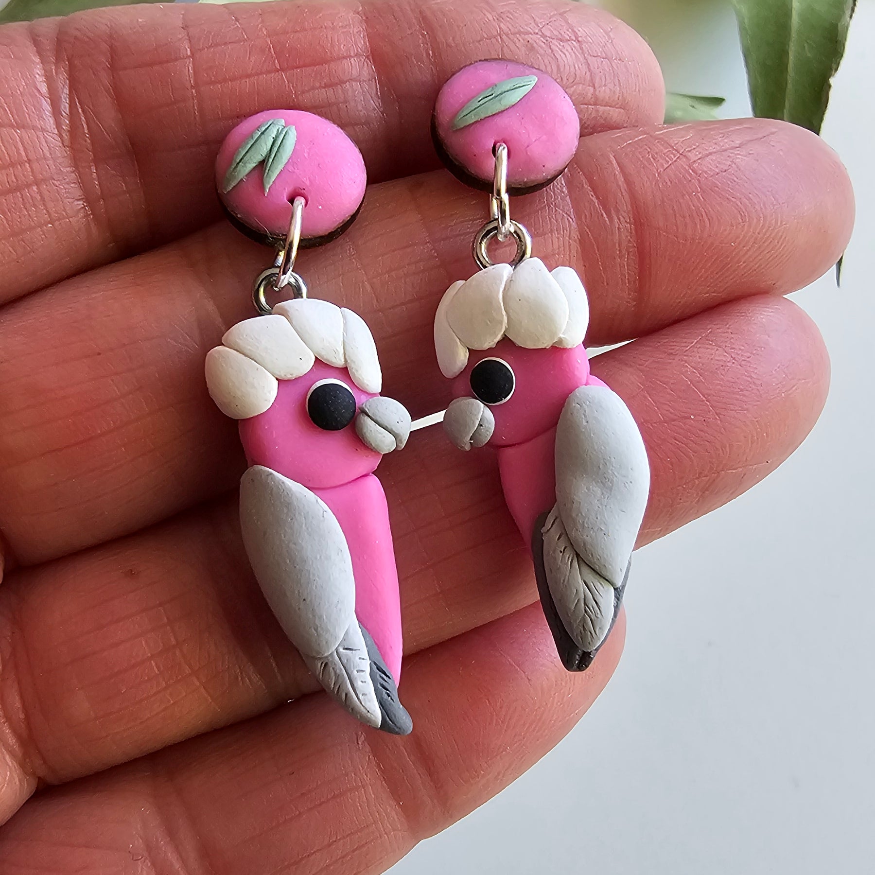 Pink Galah Hand Made Dangle Earrings .