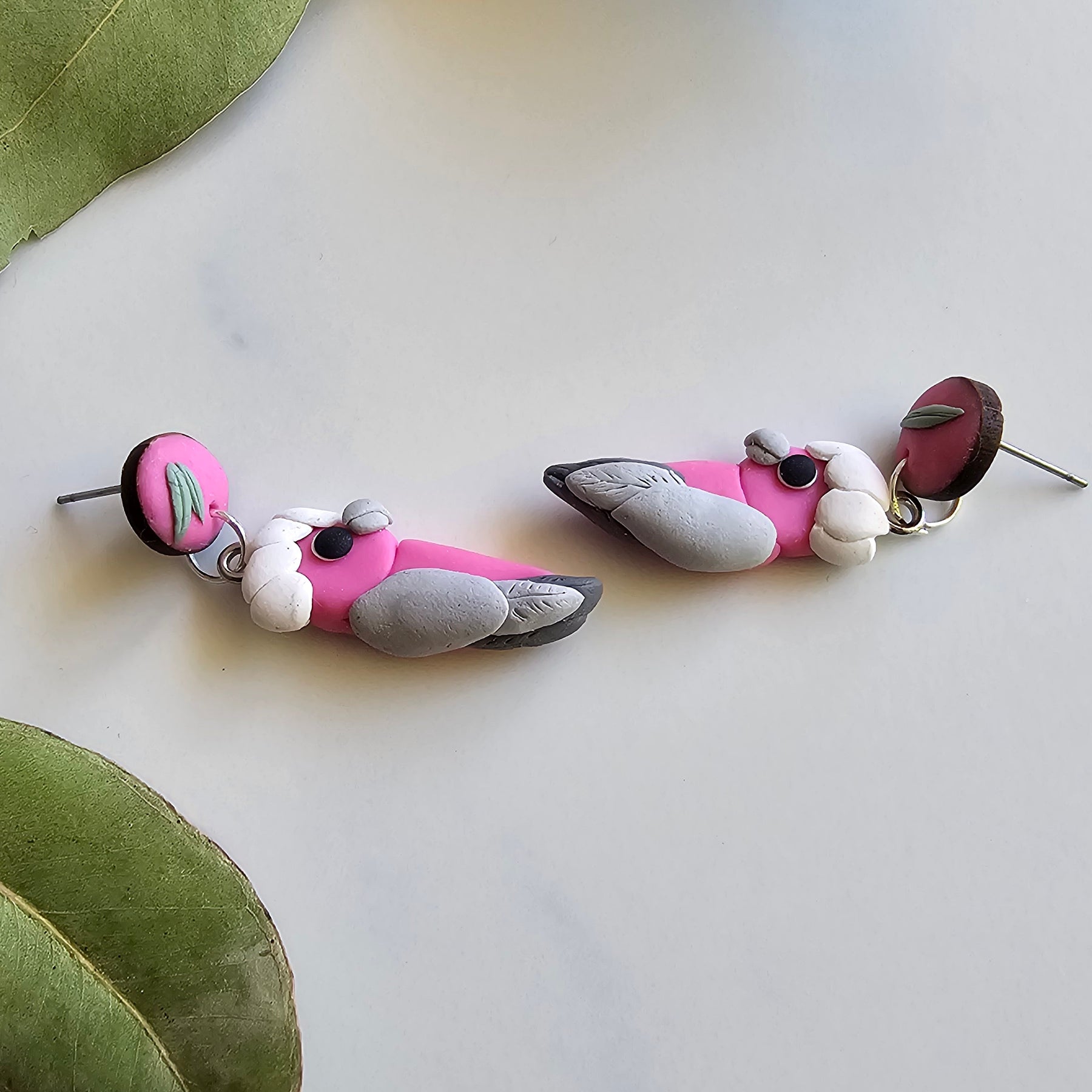 Pink Galah Hand Made Dangle Earrings .