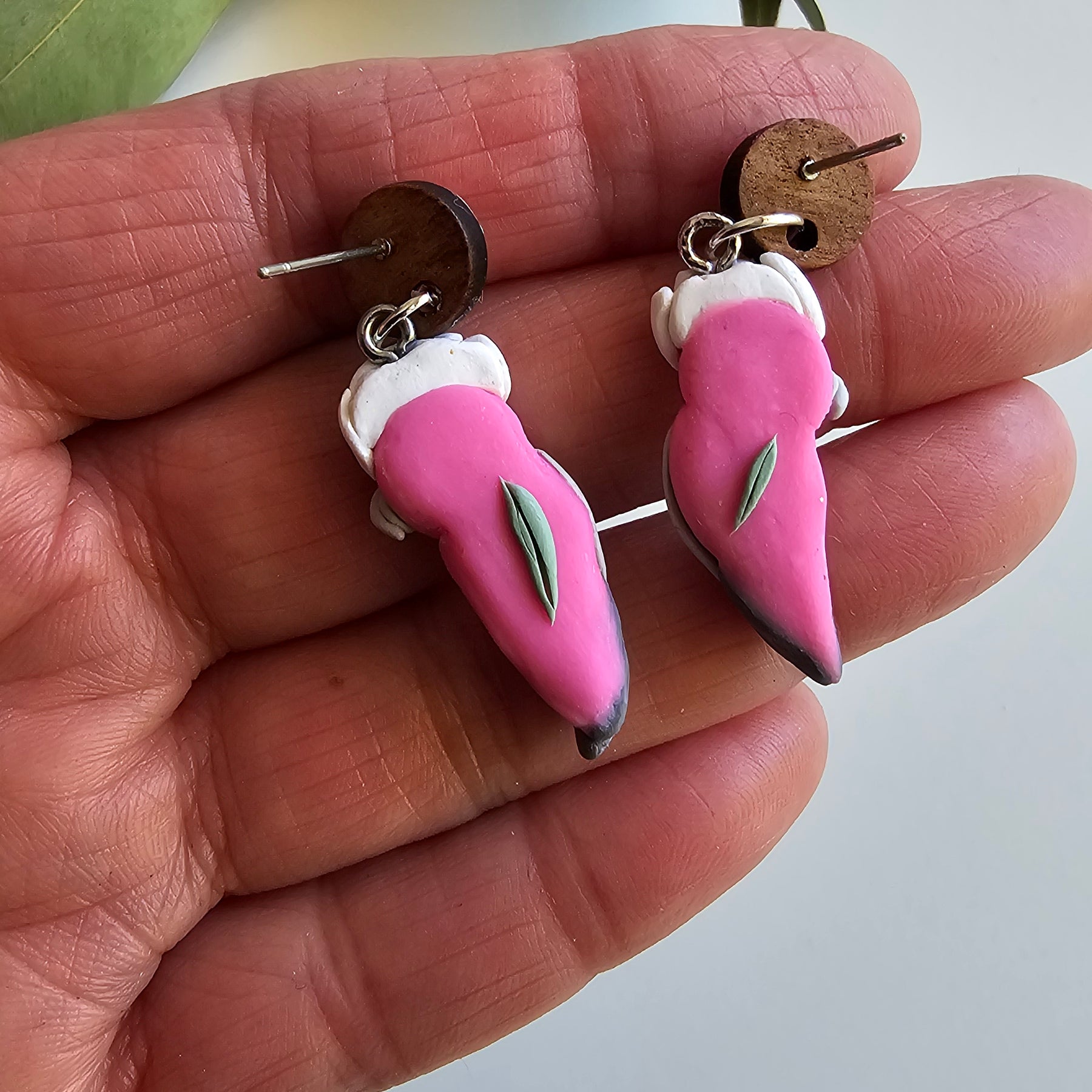 Pink Galah Hand Made Dangle Earrings .