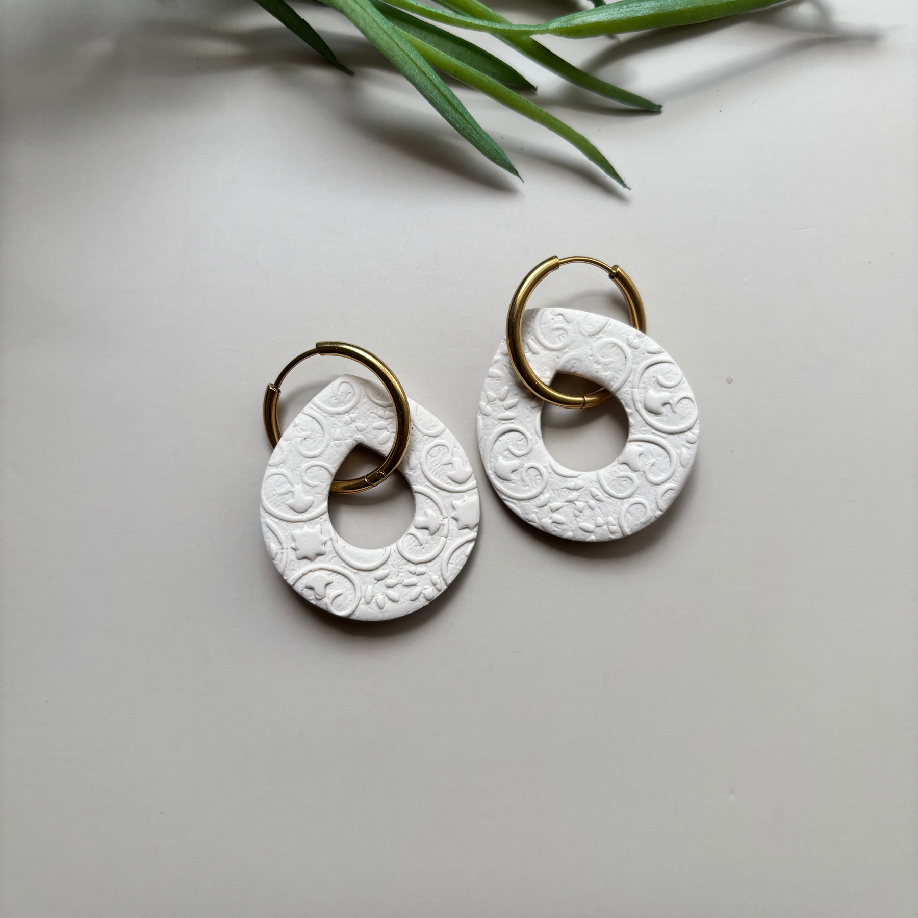 Hoops & Drops – Soft Neutrals | Interchangeable Clay Earrings