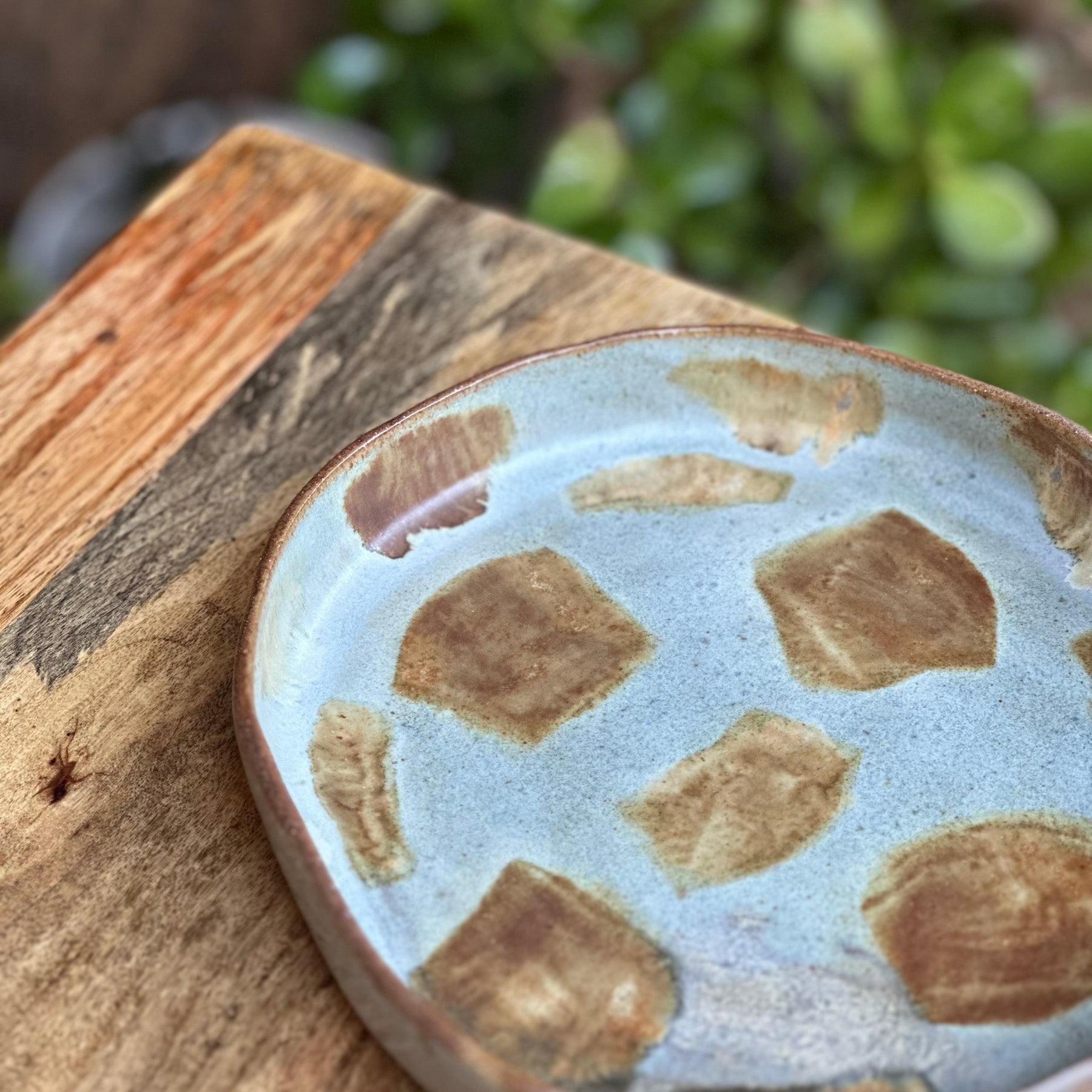Handmade Rockpool Stoneware Plate | Reduction Fired Serving Plate | Australian Ceramic Platter