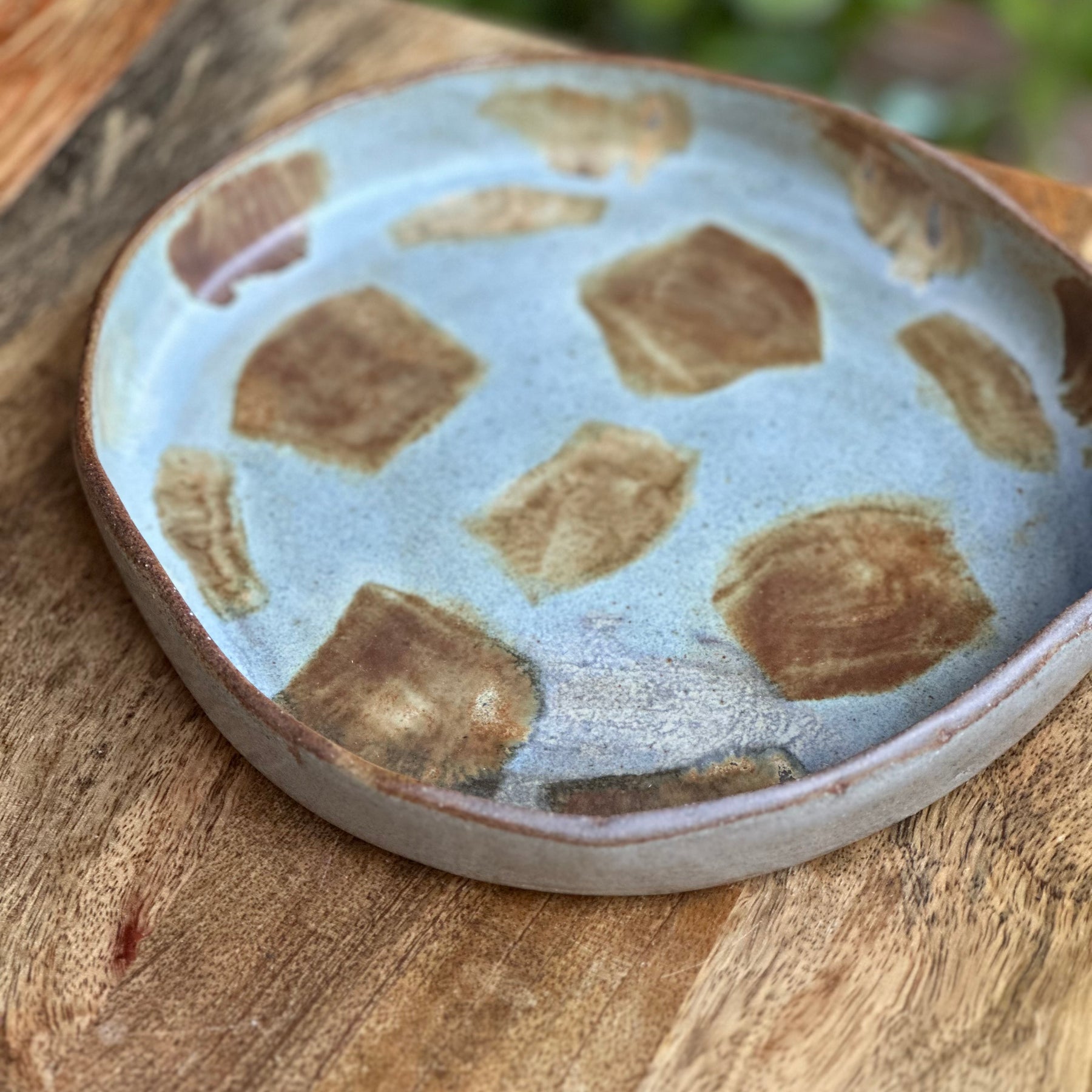 Handmade Rockpool Stoneware Plate | Reduction Fired Serving Plate | Australian Ceramic Platter