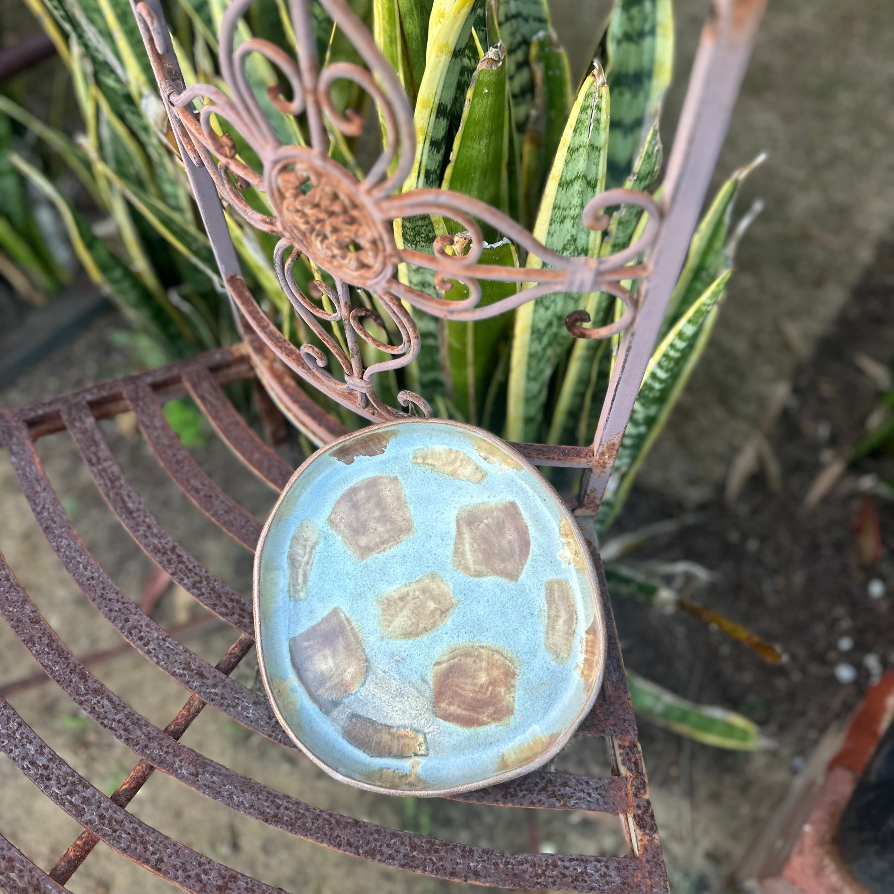 Handmade Rockpool Stoneware Plate | Reduction Fired Serving Plate | Australian Ceramic Platter
