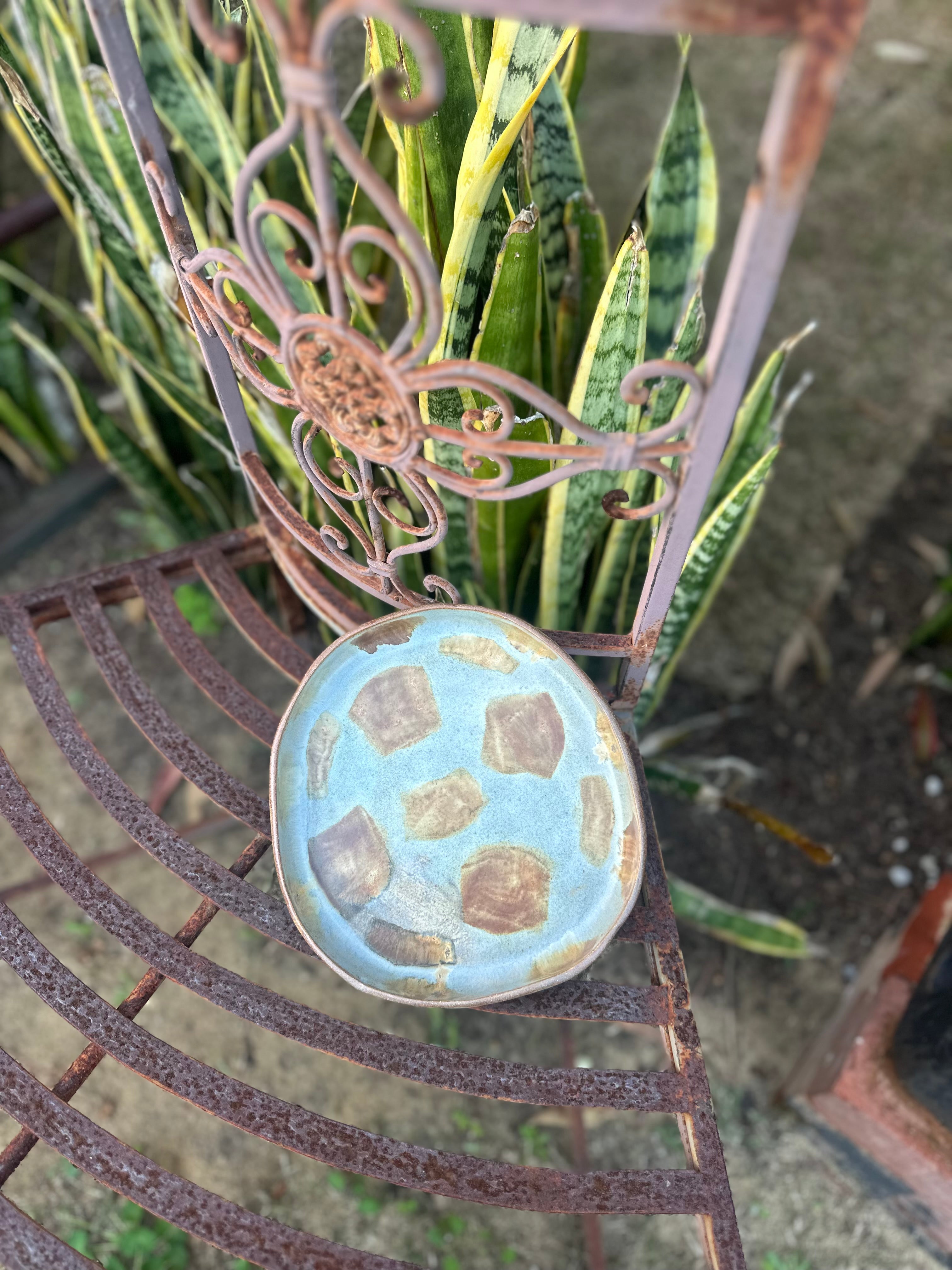 Handmade Rockpool Stoneware Plate | Reduction Fired Serving Plate | Australian Ceramic Platter