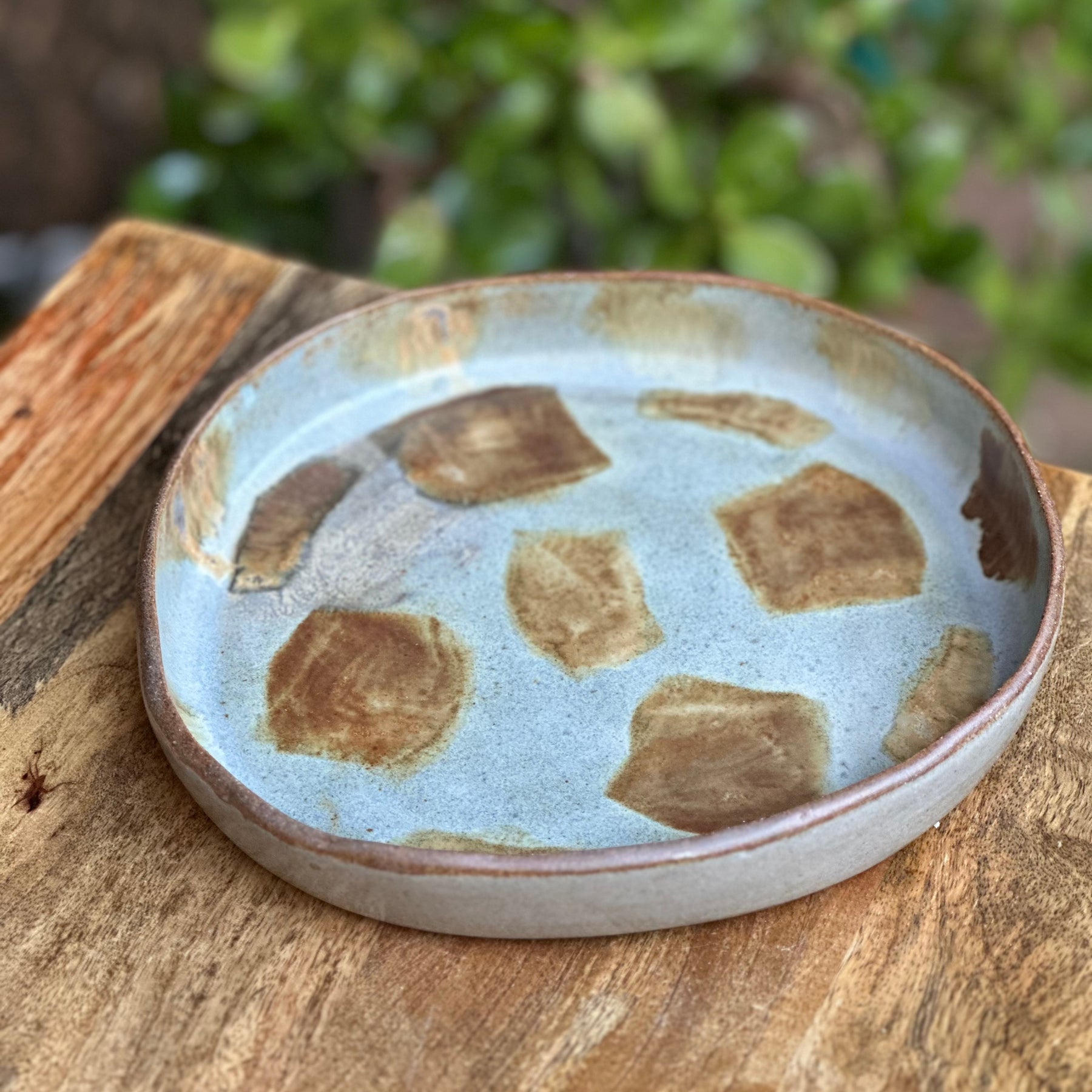 Handmade Rockpool Stoneware Plate | Reduction Fired Serving Plate | Australian Ceramic Platter