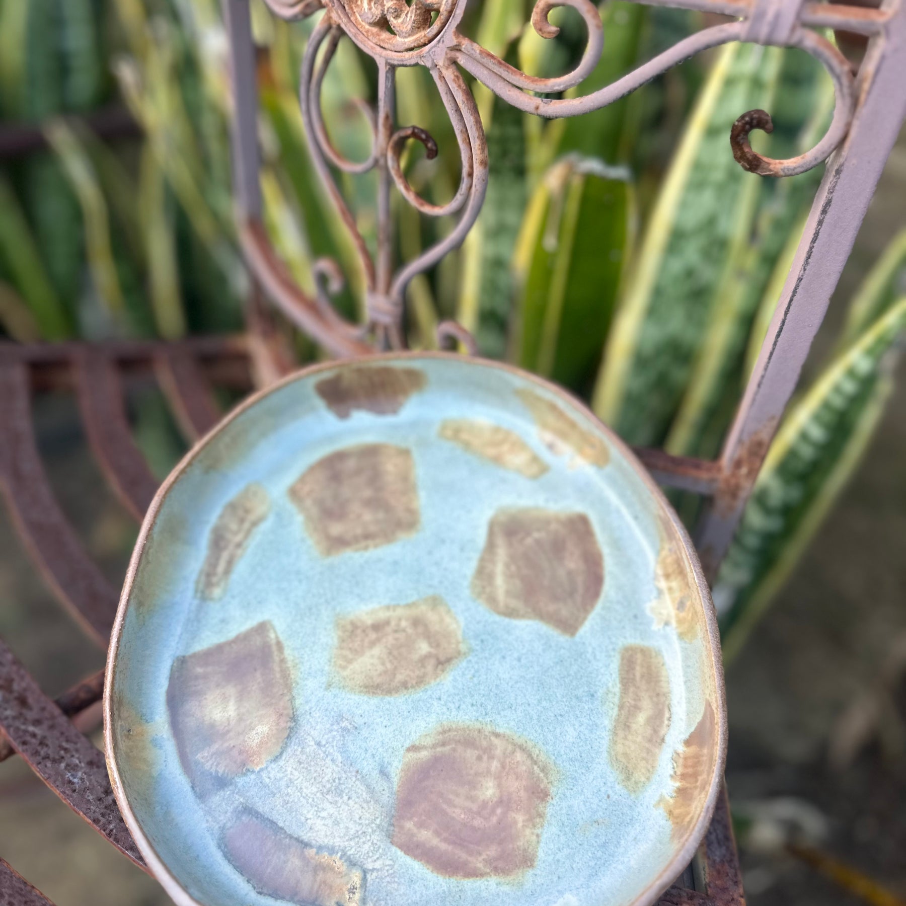 Handmade Rockpool Stoneware Plate | Reduction Fired Serving Plate | Australian Ceramic Platter