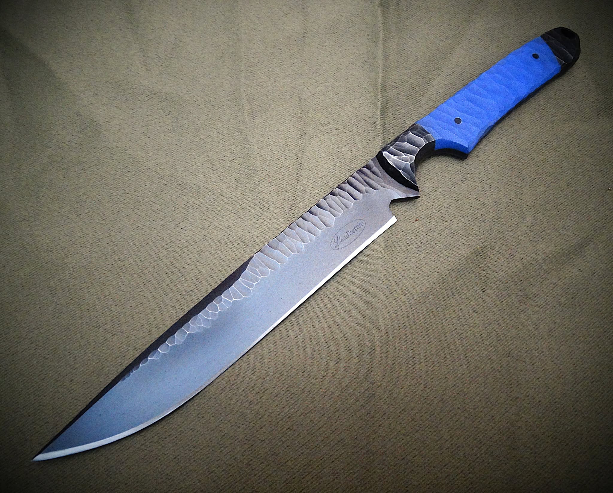 Knife outdoors unique leather steel art timber